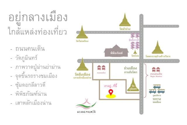 แผนที่บริเวณโรงแรมเวียงภูมินทร์